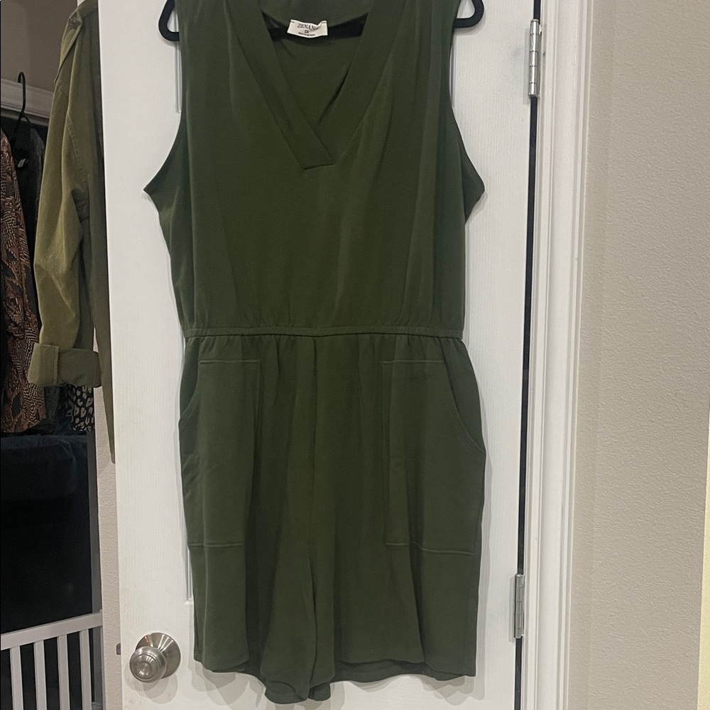 Zenana Olive Green Romper